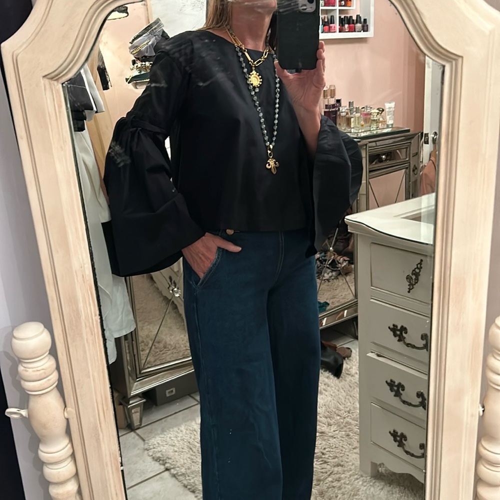 NWT Free People Cropped Flare Sleeve Top